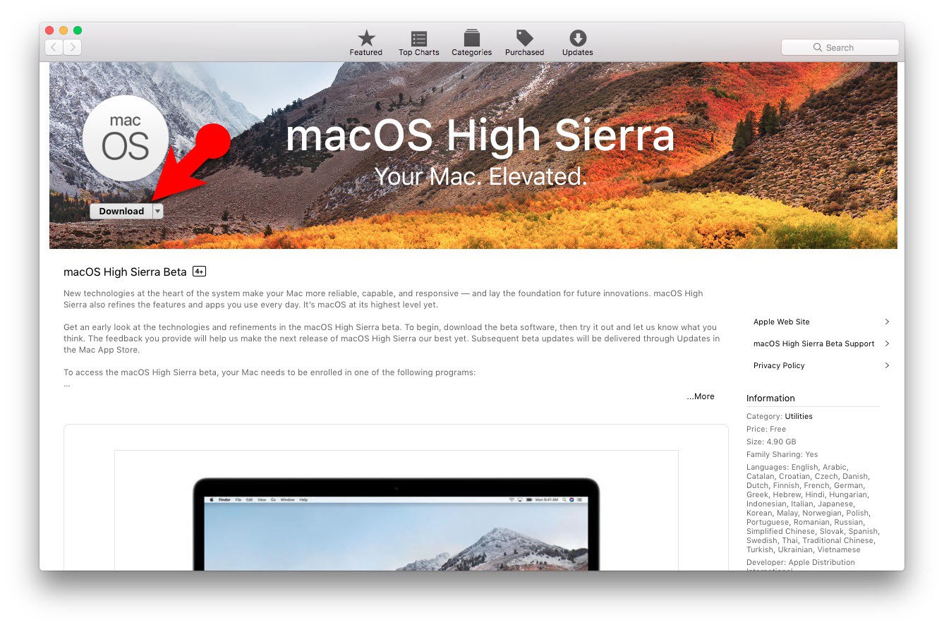 Macos high sierra free download